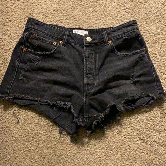 Zara Pants - Zara Black Distressed Jean Shorts